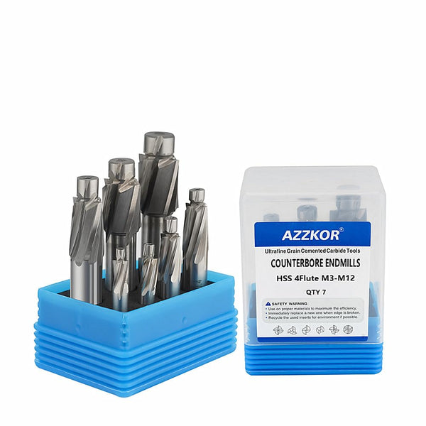 Countersunk Screwdriver Chamfering Tool HSS Countersunk Milling Cutter High Speed Steel Straight Shank Endmills 7PCS